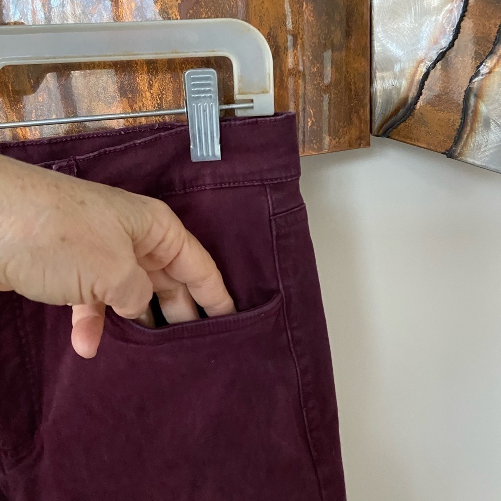 Loft Skinny Velvety Pants maroon Size 8 - Picture 4 of 10